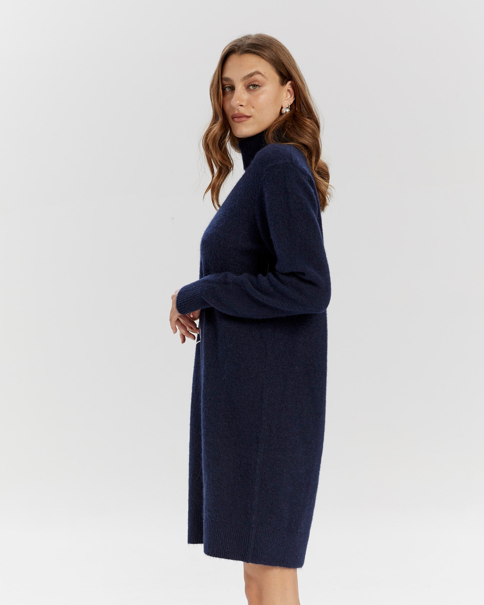 YASJUVA ROLL NECK KNIT DRESS